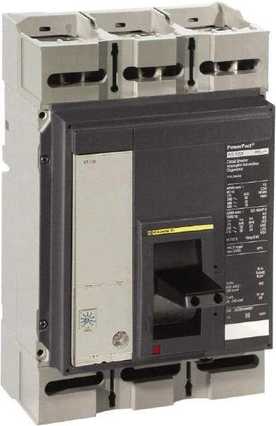 Square D - 800 Amp, 600 VAC, 3 Pole, Panel Mount Molded Case Circuit Breaker - Electronic Trip, Multiple Breaking Capacity Ratings, 3/0 AWG - Exact Tool & Supply