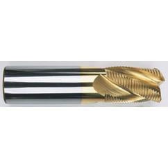 1/4" Dia. - 2-1/2 OAL - Chip Breaker-Solid CBD - TiCN-Single End Roughing End Mill - 4 FL - Exact Tool & Supply