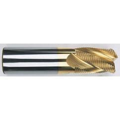 5/8" Dia. - 3-1/2 OAL - Chip Breaker-Solid CBD - TiN-Single End Roughing End Mill - 4 FL - Exact Tool & Supply