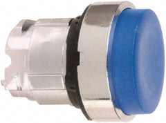 Schneider Electric - 22mm Mount Hole, Extended Straight, Pushbutton Switch Only - Round, Blue Pushbutton, Nonilluminated, Momentary (MO) - Exact Tool & Supply