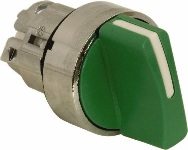 Schneider Electric - 22mm Mount Hole, 2 Position, Handle Operated, Selector Switch - Green, Maintained (MA), Nonilluminated, Shock, Vibration and Water Resistant - Exact Tool & Supply