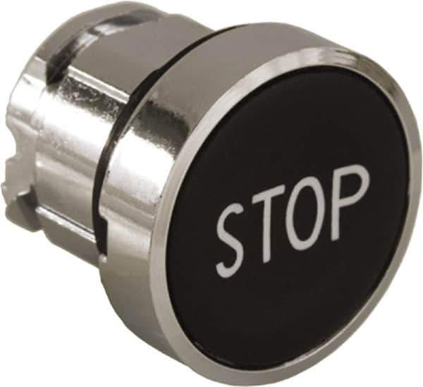 Schneider Electric - 22mm Mount Hole, Flush, Pushbutton Switch Only - Round, Black Pushbutton, Nonilluminated, Momentary (MO) - Exact Tool & Supply