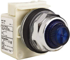 Schneider Electric - 120 VAC Blue Lens Indicating Light - Screw Clamp Connector - Exact Tool & Supply