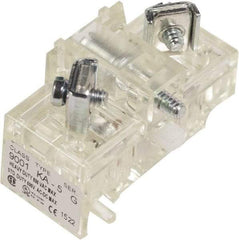 Schneider Electric - NC, 10 Amp, Electrical Switch Contact Block - 600 Volt, Screw and Solder Terminal, 1.18 Inch Hole, 30mm Hole - Exact Tool & Supply