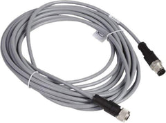 Telemecanique Sensors - 3 Amp, M12 4 Pin Female Straight (End 2), M12 4 Pin Male Straight (End 1) Jumper Cable Sensor and Receptacle - 250 VAC, 300 VDC, 5m Cable Length, IP65 Ingress Rating - Exact Tool & Supply