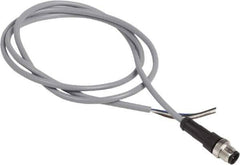 Telemecanique Sensors - 3 Amp, M12 4 Pin Male Straight Cordset Sensor and Receptacle - 250 VAC, 300 VDC, 1m Cable Length, IP67 Ingress Rating - Exact Tool & Supply