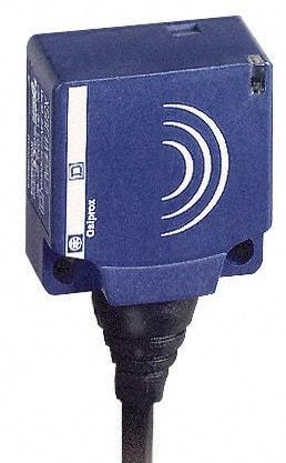 Telemecanique Sensors - NPN, PNP, Flat, Inductive Proximity Sensor - 2 Wires, IP68, 12 to 24 VDC, 26mm Wide - Exact Tool & Supply
