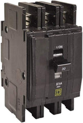 Square D - 30 Amp, 240 VAC, 3 Pole, Panel Mount Miniature Circuit Breaker - 14-2 AWG - Exact Tool & Supply