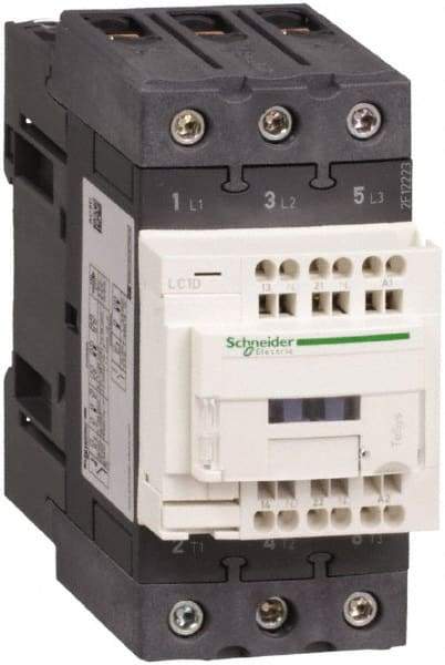 Schneider Electric - 3 Pole, 110 Coil VAC at 50/60 Hz, 65 Amp at 440 VAC, Nonreversible IEC Contactor - CCC, CSA, CSA C22.2 No. 14, EN/IEC 60947-4-1, EN/IEC 60947-5-1, GOST, RoHS Compliant, UL 508, UL Listed - Exact Tool & Supply