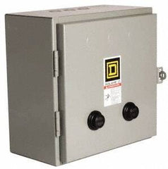 Square D - 110 Coil VAC at 50 Hz, 120 Coil VAC at 60 Hz, 18 Amp, Nonreversible Enclosed Enclosure NEMA Motor Starter - 1 Phase hp: 3 at 200 Volt, 3 at 230 Volt, 5 at 460-575 Volt, 1 Enclosure Rating - Exact Tool & Supply