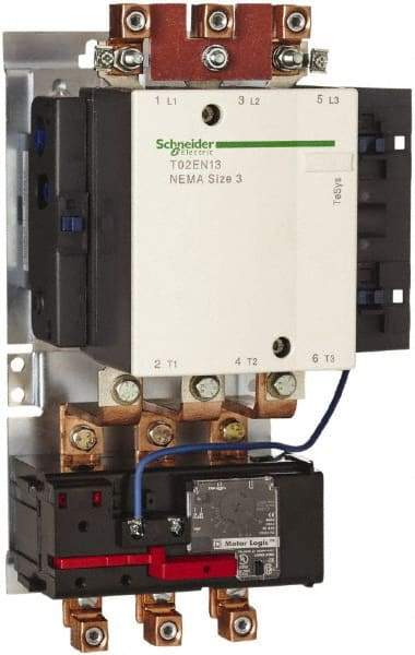 Schneider Electric - 120 Coil VAC, 270 Amp, NEMA Size 5, Nonreversible Open Enclosure NEMA Motor Starter - 3 Phase hp: 100 at 230 VAC, 200 at 460 VAC, 200 at 575 VAC, 75 at 200 VAC - Exact Tool & Supply