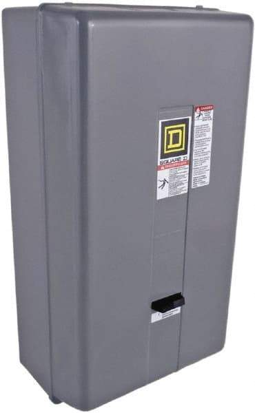 Square D - 120 Coil VAC at 60 Hz, 480 Coil VAC at 60 Hz, 135 Amp, NEMA Size 4, Nonreversible Enclosed Enclosure NEMA Motor Starter - 3 Phase hp: 100 at 460 VAC, 100 at 575 VAC, 40 at 200 VAC, 50 at 230 VAC, 1 Enclosure Rating - Exact Tool & Supply