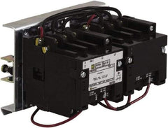 Square D - 4 Pole, 110 Coil VAC at 50 Hz and 120 Coil VAC at 60 Hz, 27 Amp NEMA Contactor - Open Enclosure, 50 Hz at 110 VAC and 60 Hz at 120 VAC - Exact Tool & Supply