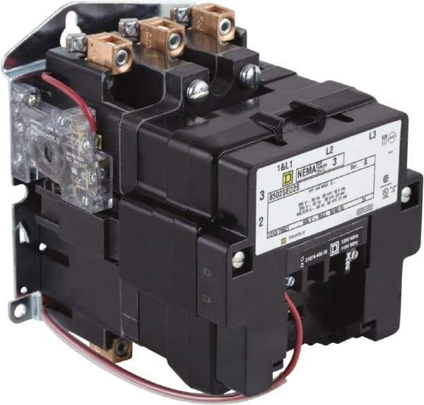 Square D - 2 Pole, 440 Coil VAC at 50 Hz and 480 Coil VAC at 60 Hz, 90 Amp NEMA Contactor - Open Enclosure, 50 Hz at 440 VAC and 60 Hz at 480 VAC - Exact Tool & Supply
