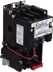 Square D - 440 Coil VAC at 50 Hz, 480 Coil VAC at 60 Hz, 9 Amp, Nonreversible Open Enclosure NEMA Motor Starter - 3 Phase hp: 1-1/2 at 200 VAC, 1-1/2 at 230 VAC, 2 at 460 VAC, 2 at 575 VAC - Exact Tool & Supply