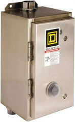Square D - 440 Coil VAC at 50 Hz, 480 Coil VAC at 60 Hz, 45 Amp, NEMA Size 2, Nonreversible Enclosed Enclosure NEMA Motor Starter - 3 Phase hp: 10 at 200 VAC, 15 at 230 VAC, 25 at 460 VAC, 25 at 575 VAC, 4x Enclosure Rating - Exact Tool & Supply