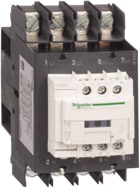 Schneider Electric - 4 Pole, 240 Coil VAC at 50/60 Hz, 80 Amp at 440 VAC, Nonreversible IEC Contactor - Bureau Veritas, CCC, CSA, CSA C22.2 No. 14, DNV, EN/IEC 60947-4-1, EN/IEC 60947-5-1, GL, GOST, LROS, RINA, UL 508, UL Listed - Exact Tool & Supply