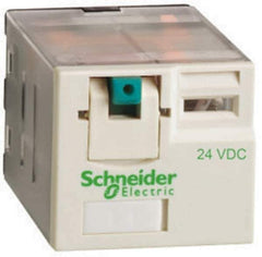Schneider Electric - 3,750 VA Power Rating, Electromechanical Plug-in General Purpose Relay - 15 Amp at 250 VAC & 28 VDC, 4CO, 24 VDC - Exact Tool & Supply