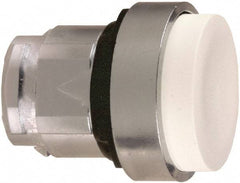Schneider Electric - 22mm Mount Hole, Extended Straight, Pushbutton Switch Only - Round, White Pushbutton, Nonilluminated, Momentary (MO) - Exact Tool & Supply