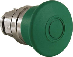 Schneider Electric - 22mm Mount Hole, Extended Mushroom Head, Pushbutton Switch Only - Round, Green Pushbutton, Nonilluminated, Maintained (MA) - Exact Tool & Supply