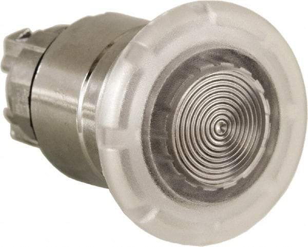 Schneider Electric - 22mm Mount Hole, Extended Mushroom Head, Pushbutton Switch Only - Round, White Pushbutton, Nonilluminated, Momentary (MO) - Exact Tool & Supply