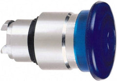 Schneider Electric - 22mm Mount Hole, Extended Mushroom Head, Pushbutton Switch Only - Round, Blue Pushbutton, Nonilluminated, Momentary (MO) - Exact Tool & Supply