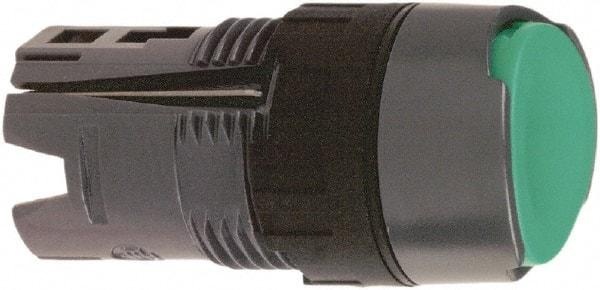 Schneider Electric - 16mm Mount Hole, Flush, Pushbutton Switch Only - Round, Green Pushbutton, Nonilluminated, Momentary (MO), Vibration Resistant - Exact Tool & Supply