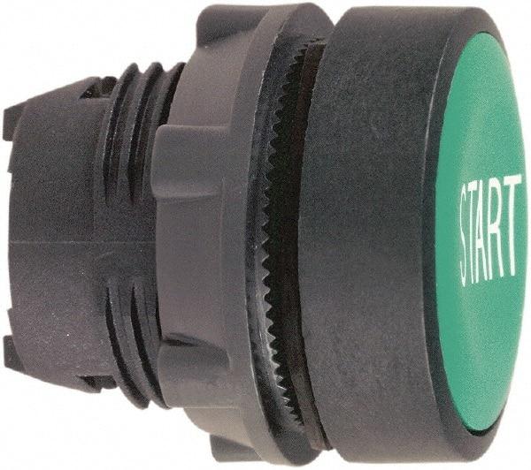 Schneider Electric - 22mm Mount Hole, Flush, Pushbutton Switch Only - Round, Green Pushbutton, Nonilluminated, Momentary (MO) - Exact Tool & Supply