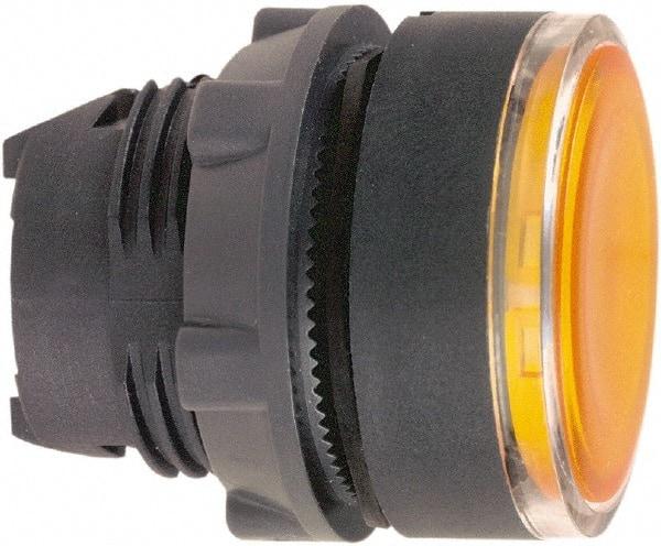 Schneider Electric - 22mm Mount Hole, Flush, Pushbutton Switch Only - Round, Orange Pushbutton, Illuminated, Maintained (MA) - Exact Tool & Supply
