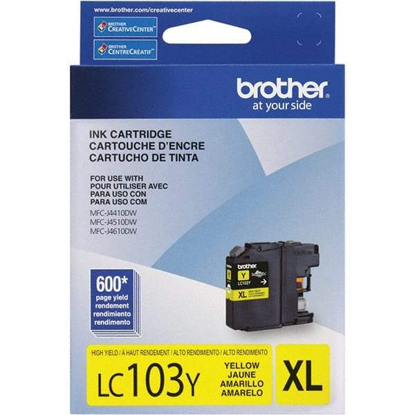 Brother - Yellow Ink Cartridge - Use with Brother DCP-J152W, MFC-J245, J285DW, J4310DW, J4410DW, J450DW, J4510DW, J4610DW, J470DW, J4710DW, J475DW, J650DW, J6520DW, J6720DW, J6920DW, J870DW, J875DW - Exact Tool & Supply