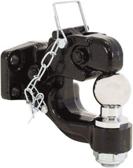 Buyers Products - 16,000 Lb Capacity, 6.86" Long, 2" Shank, Pintle Hook Hitch Drawbar with Ball - Vehicle Class Unrated, 9/16" Ball Hole Diam, 2" Ball Diam - Exact Tool & Supply