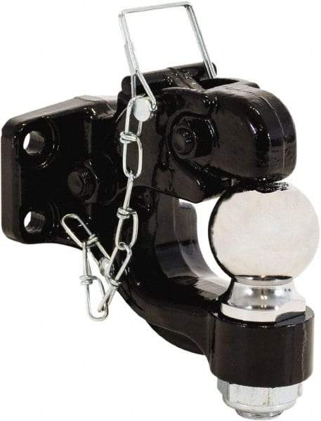 Buyers Products - 16,000 Lb Capacity, 6.86" Long, 2-5/16" Shank, Pintle Hook Hitch Drawbar with Ball - Vehicle Class Unrated, 9/16" Ball Hole Diam, 2-5/16" Ball Diam - Exact Tool & Supply