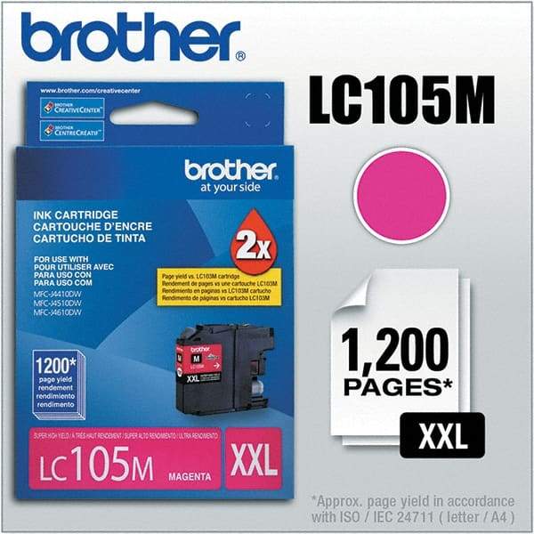 Brother - Magenta Ink Cartridge - Use with Brother MFC-J4310DW, J4410DW, J4510DW, J4610DW, J4710DW, J6520DW, J6720DW, J6920DW - Exact Tool & Supply