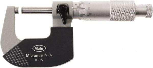 Mahr - 150 to 175mm Range, 0.01mm Graduation, Mechanical Outside Micrometer - Ratchet Stop Thimble - Exact Tool & Supply