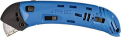 PHC - Springback Safety Cutter - Blue ABS Handle, 1 Blade Included - Exact Tool & Supply