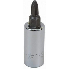SK - Screwdriver & Drag Link Sockets - 3/8"DR #1 CHRM PHILLIPS SCRDRVR SCKT BIT - Exact Tool & Supply