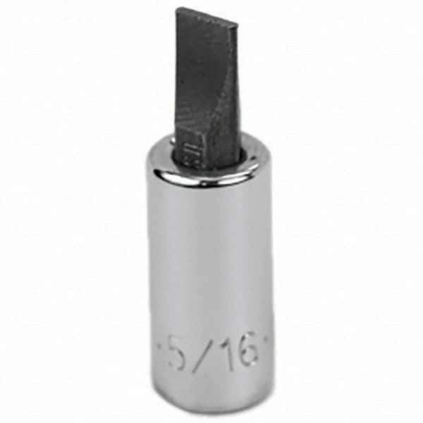 SK - Screwdriver & Drag Link Sockets - 3/8"DR 5/16" CHRM SLOTTED SCRDRVR SCKT BIT - Exact Tool & Supply