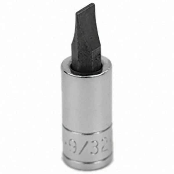 SK - Screwdriver & Drag Link Sockets - 3/8"DR 9/32" CHRM SLOTTED SCRDRVR SCKT BIT - Exact Tool & Supply