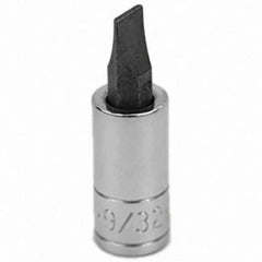 SK - Screwdriver & Drag Link Sockets - 3/8"DR 9/32" CHRM SLOTTED SCRDRVR SCKT BIT - Exact Tool & Supply