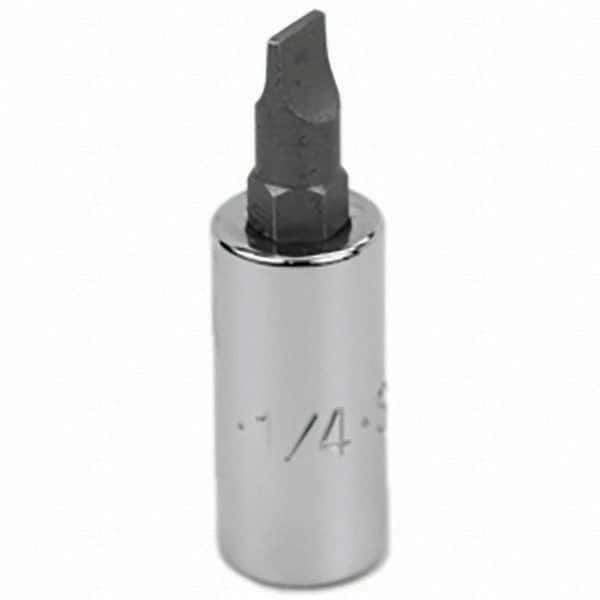 SK - Screwdriver & Drag Link Sockets - 3/8"DR 1/4" CHRM SLOTTED SCRDRVR SCKT BIT - Exact Tool & Supply