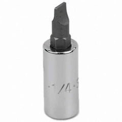 SK - Screwdriver & Drag Link Sockets - 3/8"DR 1/4" CHRM SLOTTED SCRDRVR SCKT BIT - Exact Tool & Supply