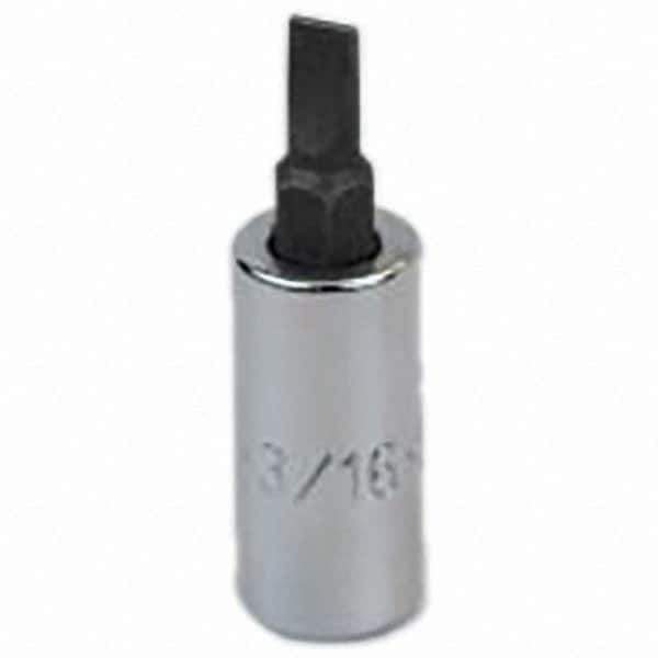 SK - Screwdriver & Drag Link Sockets - 3/8"DR 3/16" CHRM SLOTTED SCRDRVR SCKT BIT - Exact Tool & Supply