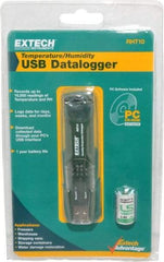 Extech - -40 to 158°F, 0 to 100% Humidity Range, Temp Recorder - 4 Inch Long Probe - Exact Tool & Supply