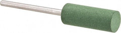 Value Collection - 8mm Max Diam x 20mm Long, Cylinder, Rubberized Point - Fine Grade, Ceramic, Mounted - Exact Tool & Supply