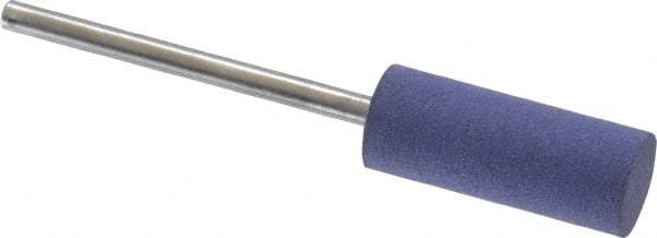 Value Collection - 8mm Max Diam x 20mm Long, Cylinder, Rubberized Point - Very Fine Grade, Ceramic, Mounted - Exact Tool & Supply