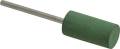 Value Collection - 10mm Max Diam x 20mm Long, Cylinder, Rubberized Point - Fine Grade, Ceramic, Mounted - Exact Tool & Supply