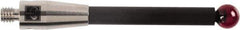 Renishaw - 0.24 Inch Ball Diameter, Carbon Fiber Stem, M4 Thread, Ruby Point Ball Tip CMM Stylus - 2.95 Inch Working Length, 0.18 Inch Stem Diameter, 1.97 Inch Overall Length - Exact Tool & Supply