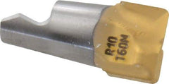 Seco - MM10 MD04 Grade T60M Carbide End Milling Tip Insert - TiAlN/TiN Finish, 2 Flutes, 0.394" Cutting Diam, 0.27" Depth of Cut, 0.334" Extension, 0.039" Cnr Rad - Exact Tool & Supply