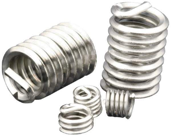 Heli-Coil - Single Insert, 7/8-9 UNC, 1D, Stainless Steel Screw Locking Insert - 6-1/4 Free Coils, 7/8 Inch Overall Length, 1.022 to 1.052 Inch Outside Diameter, with Tang, Bright Finish, 304 Material Grade - Exact Tool & Supply