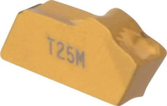 Seco - 150.102.5 16 T25M Grade, 0.098" Cutting Width, Carbide Cutoff Insert - Neutral Lead Angle, 0.007" Cnr Rad, TiC/TiCN/TiN Coated - Exact Tool & Supply